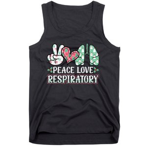 Peace Love Respiratory Therapist Christmas Lung Therapy Tank Top