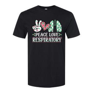 Peace Love Respiratory Therapist Christmas Lung Therapy Softstyle CVC T-Shirt