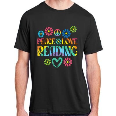 Peace Love Reading Tie Dye Book Lover Bookworm Librarian Adult ChromaSoft Performance T-Shirt