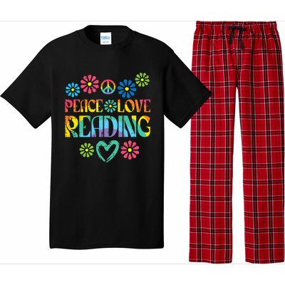 Peace Love Reading Tie Dye Book Lover Bookworm Librarian Pajama Set