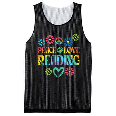 Peace Love Reading Tie Dye Book Lover Bookworm Librarian Mesh Reversible Basketball Jersey Tank