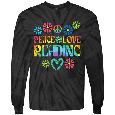 Peace Love Reading Tie Dye Book Lover Bookworm Librarian Tie-Dye Long Sleeve Shirt