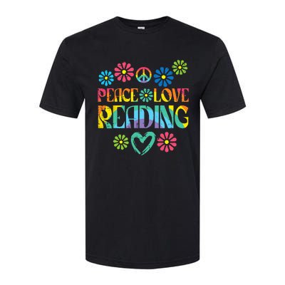 Peace Love Reading Tie Dye Book Lover Bookworm Librarian Softstyle CVC T-Shirt