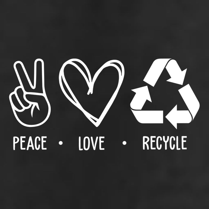 Peace Love Recycle Earth Day 7 Panel Mesh Trucker Snapback Hat