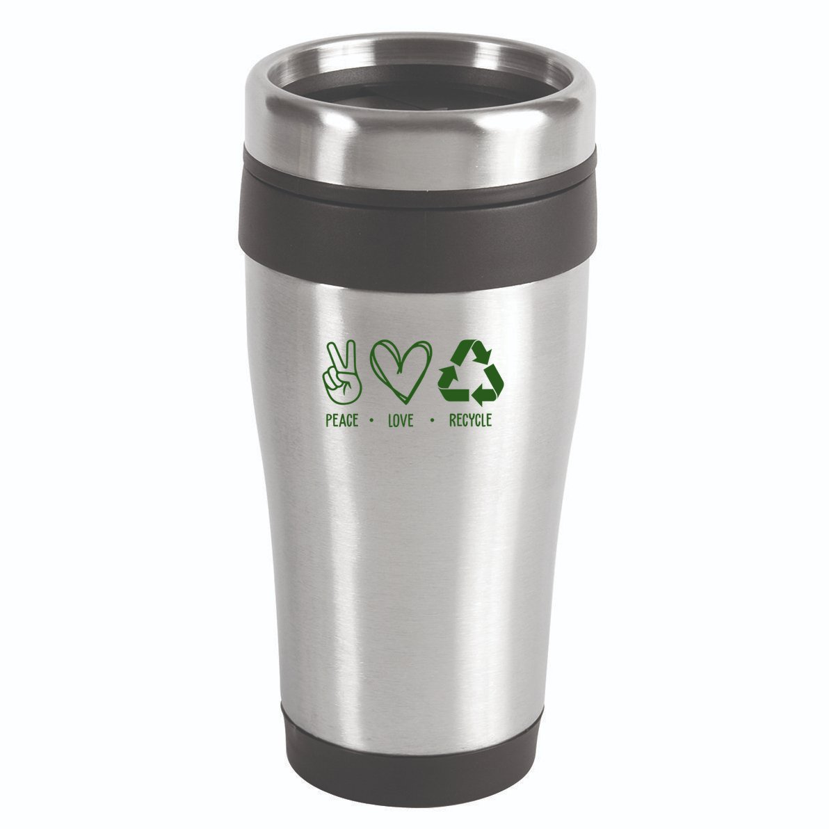 Peace Love Recycle Earth Day 16oz Travel Tumbler