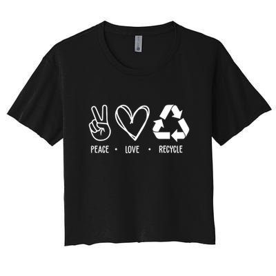 Peace Love Recycle Earth Day Crop Top