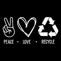 Peace Love Recycle Earth Day Zip Tote Bag