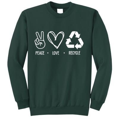 Peace Love Recycle Earth Day Sweatshirt