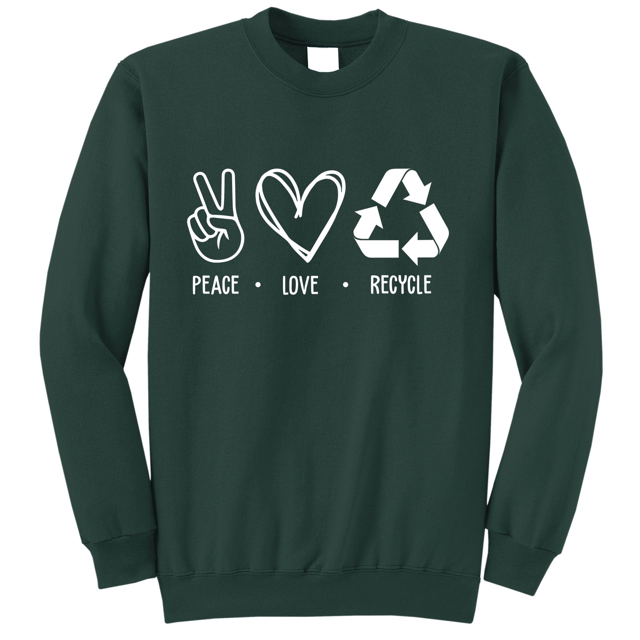 Peace Love Recycle Earth Day Sweatshirt