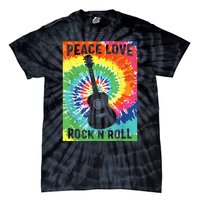 Peace Love Rock N Roll Tie Dye Hippie Guitar Music Retro Tie-Dye T-Shirt