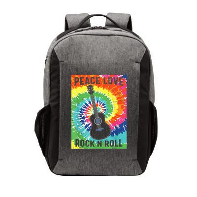 Peace Love Rock N Roll Tie Dye Hippie Guitar Music Retro Vector Backpack