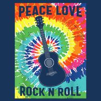 Peace Love Rock N Roll Tie Dye Hippie Guitar Music Retro Infant Baby Jersey Bodysuit