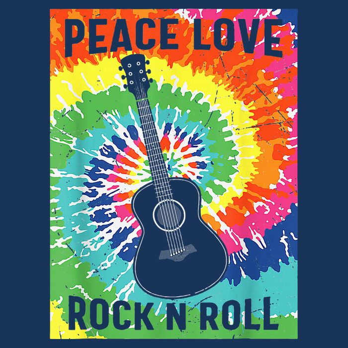 Peace Love Rock N Roll Tie Dye Hippie Guitar Music Retro Infant Baby Jersey Bodysuit