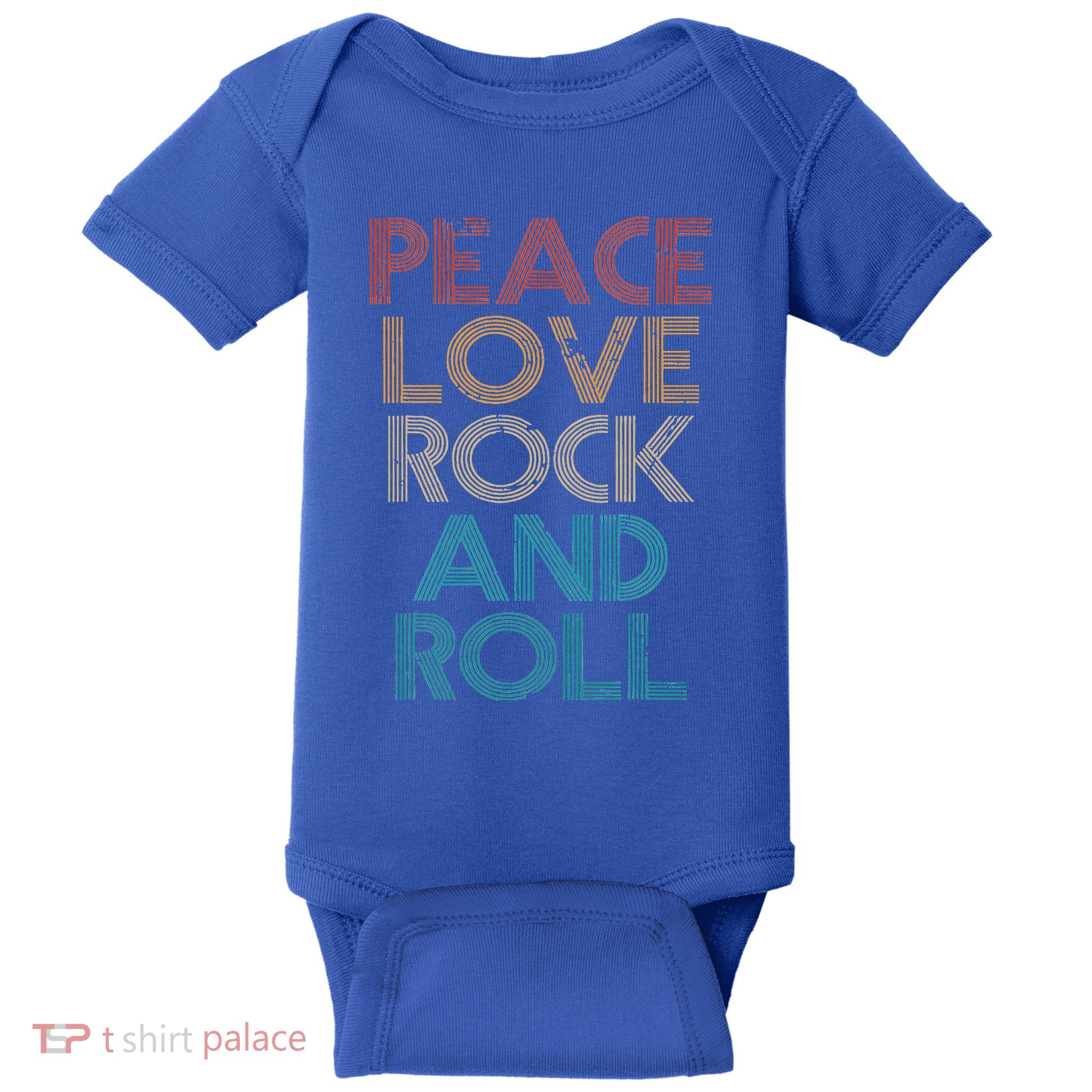 Peace Love Rock N Roll Baby Bodysuit