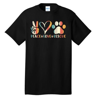 Peace Love Rescue Animals Vintage Tall T-Shirt