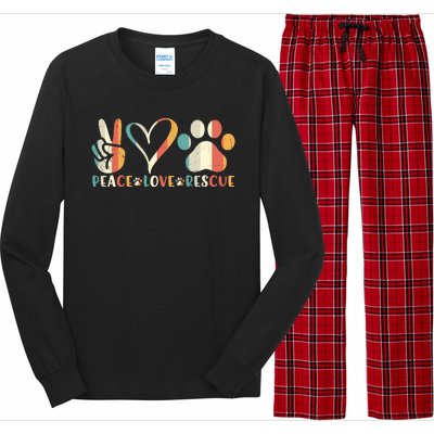 Peace Love Rescue Animals Vintage Long Sleeve Pajama Set