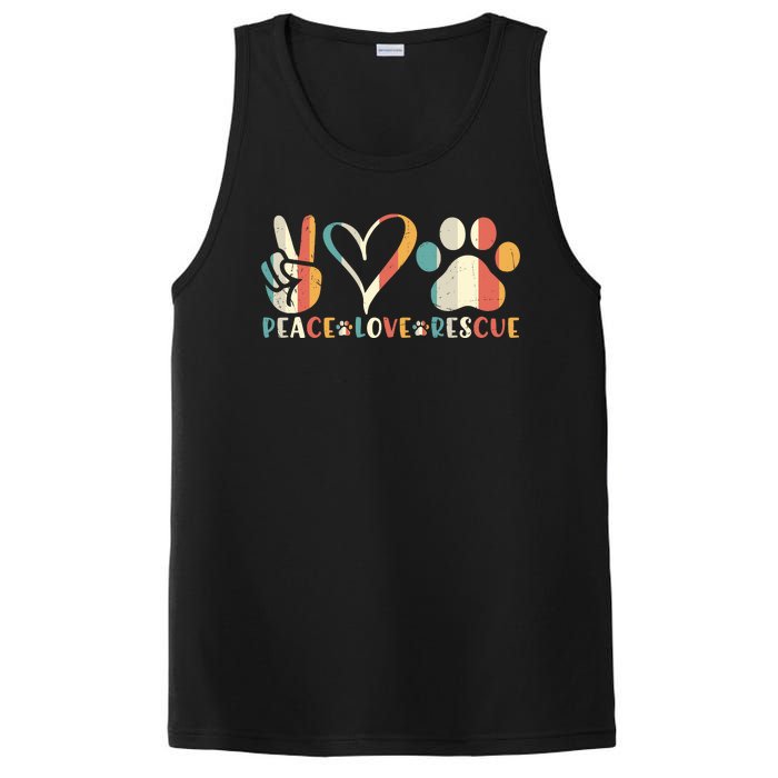 Peace Love Rescue Animals Vintage PosiCharge Competitor Tank