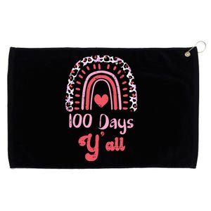 Pink Leopard Rainbow 100 Days Yall 100th Day School Teacher Gift Grommeted Golf Towel