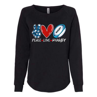 Peace Love Rugby Game Day Outfit Leopard Mother's Day Gift Womens California Wash Sweatshirt