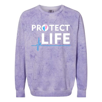 Protect Life Ribbon Pregnancy Infant Loss Awareness Stop Abortion Colorblast Crewneck Sweatshirt