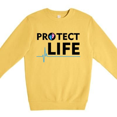 Protect Life Ribbon Pregnancy Infant Loss Awareness Stop Abortion Premium Crewneck Sweatshirt