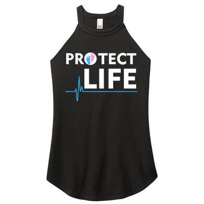 Protect Life Ribbon Pregnancy Infant Loss Awareness Stop Abortion Women's Perfect Tri Rocker Tank