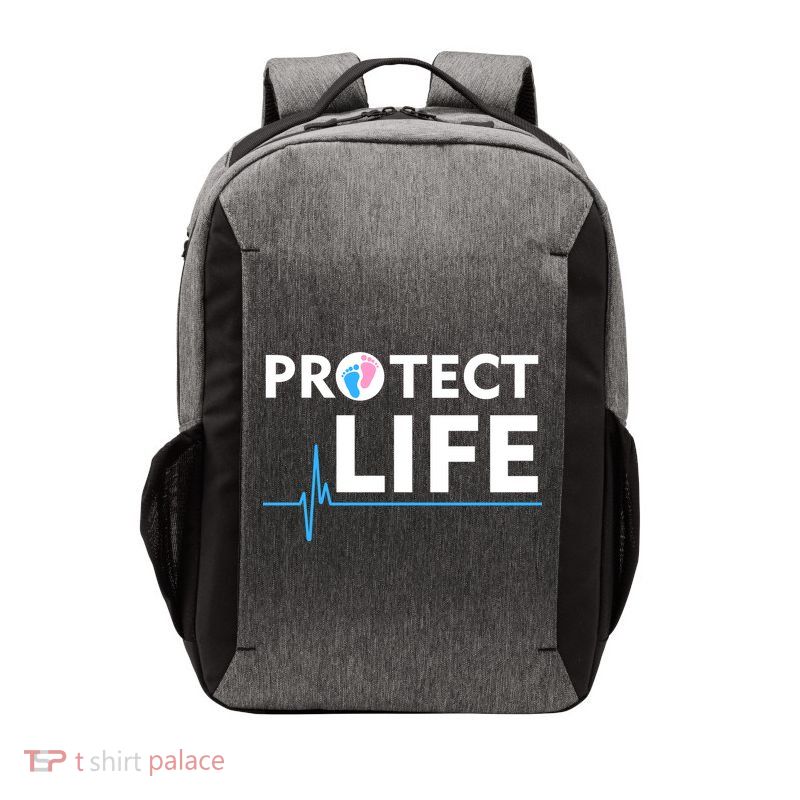 Protect Life Ribbon Pregnancy Infant Loss Awareness Stop Abortion Vector Backpack