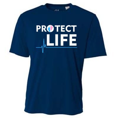 Protect Life Ribbon Pregnancy Infant Loss Awareness Stop Abortion Cooling Performance Crew T-Shirt