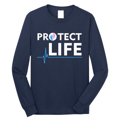 Protect Life Ribbon Pregnancy Infant Loss Awareness Stop Abortion Long Sleeve Shirt