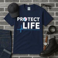 Protect Life Ribbon Pregnancy Infant Loss Awareness Stop Abortion Tall T-Shirt