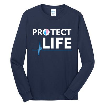 Protect Life Ribbon Pregnancy Infant Loss Awareness Stop Abortion Tall Long Sleeve T-Shirt