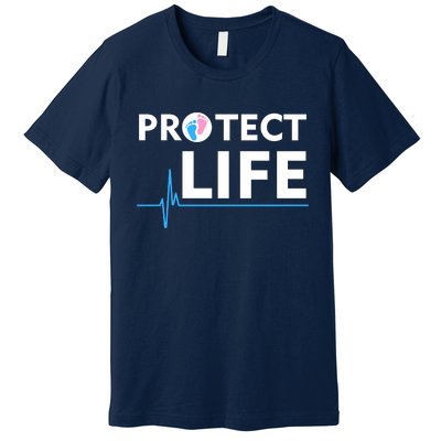 Protect Life Ribbon Pregnancy Infant Loss Awareness Stop Abortion Premium T-Shirt