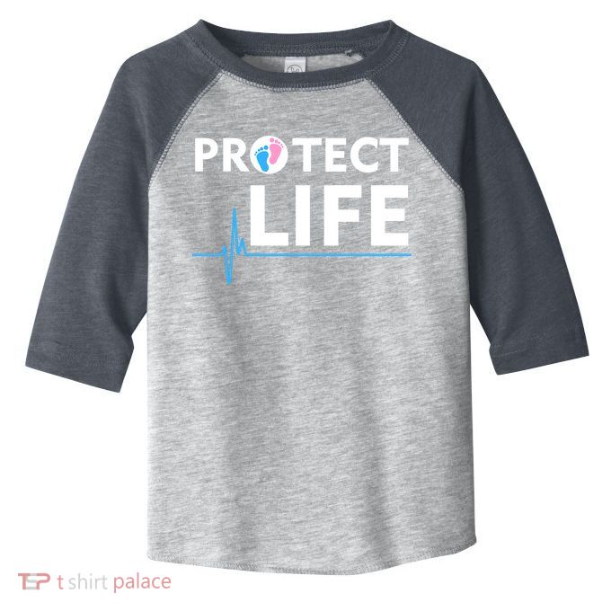 Protect Life Ribbon Pregnancy Infant Loss Awareness Stop Abortion Toddler Fine Jersey T-Shirt