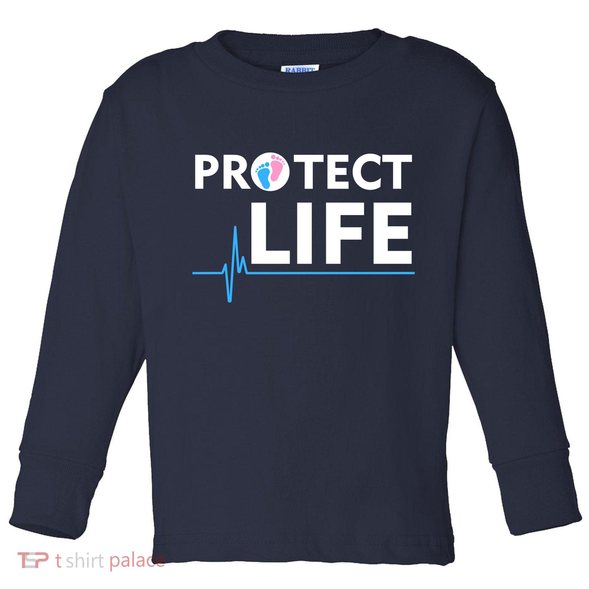Protect Life Ribbon Pregnancy Infant Loss Awareness Stop Abortion Toddler Long Sleeve Shirt