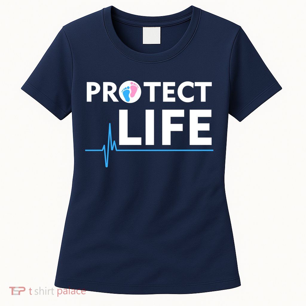 Protect Life Ribbon Pregnancy Infant Loss Awareness Stop Abortion Women's T-Shirt