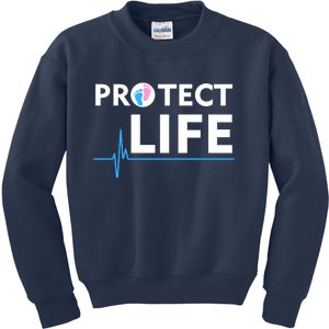 Protect Life Ribbon Pregnancy Infant Loss Awareness Stop Abortion Kids Sweatshirt