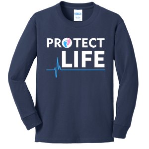 Protect Life Ribbon Pregnancy Infant Loss Awareness Stop Abortion Kids Long Sleeve Shirt