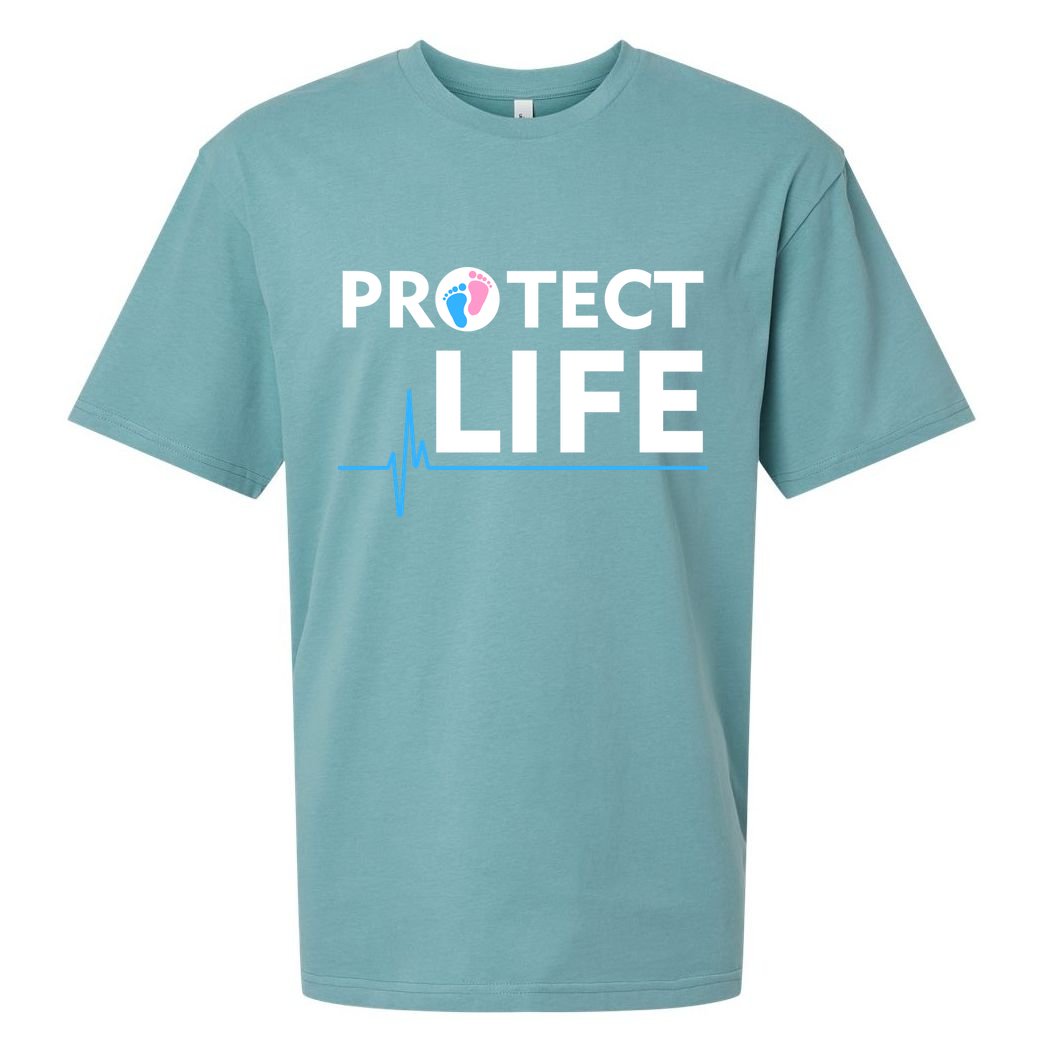 Protect Life Ribbon Pregnancy Infant Loss Awareness Stop Abortion Sueded Cloud Jersey T-Shirt