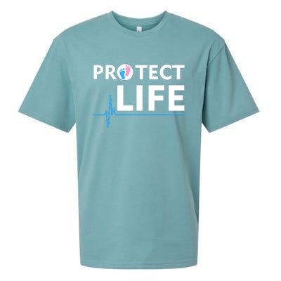 Protect Life Ribbon Pregnancy Infant Loss Awareness Stop Abortion Sueded Cloud Jersey T-Shirt