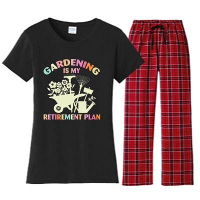 Planting Lover Retired Gardening Is My Retirement Plan Women's Flannel Pajama Set