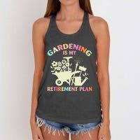 Planting Lover Retired Gardening Is My Retirement Plan Women's Knotted Racerback Tank