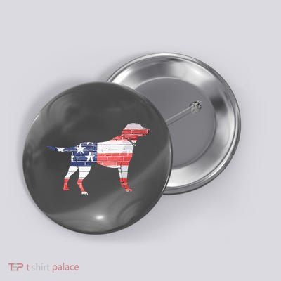Patriotic Labrador Retriever Wearing USA Flag Lab Puppy Dog Button