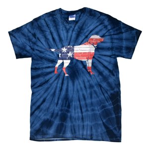 Patriotic Labrador Retriever Wearing USA Flag Lab Puppy Dog Tie-Dye T-Shirt