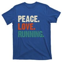 Peace Love Running Funny Mother Father Running Lover Vintage Gift T-Shirt