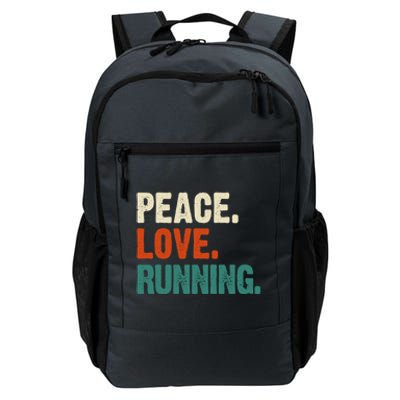 Peace Love Running Funny Mother Father Running Lover Vintage Gift Daily Commute Backpack