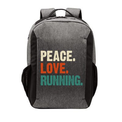 Peace Love Running Funny Mother Father Running Lover Vintage Gift Vector Backpack