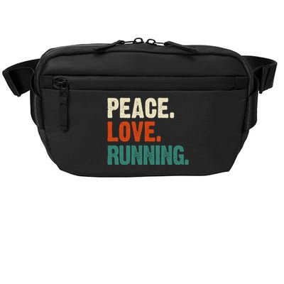 Peace Love Running Funny Mother Father Running Lover Vintage Gift Crossbody Pack