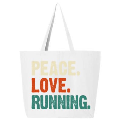 Peace Love Running Funny Mother Father Running Lover Vintage Gift 25L Jumbo Tote