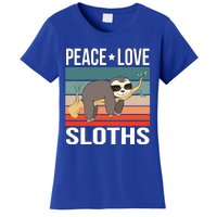 Peace Love Sloths Quote Retro Animal Vintage Gift Women's T-Shirt