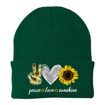 Peace Love Sunshine Sunflower Hippie Sunflower Lover Gifts Knit Cap Winter Beanie